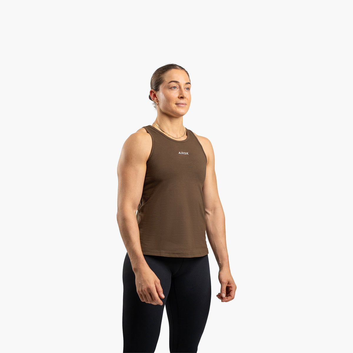 SportsTech kvinde lang top (Dark brown)