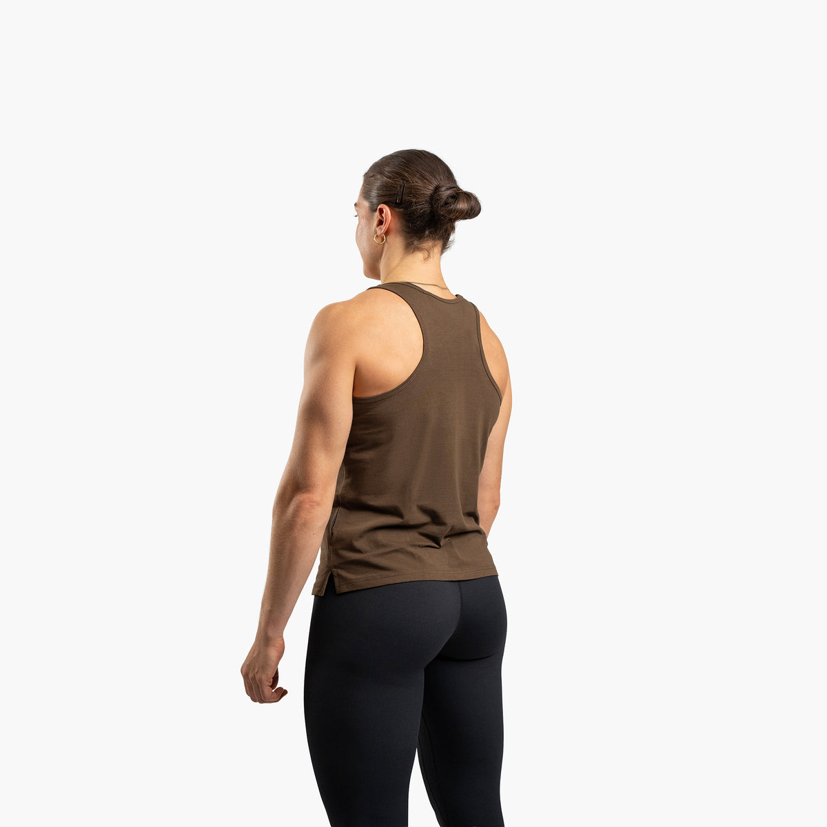 SportsTech kvinde lang top (Dark brown)