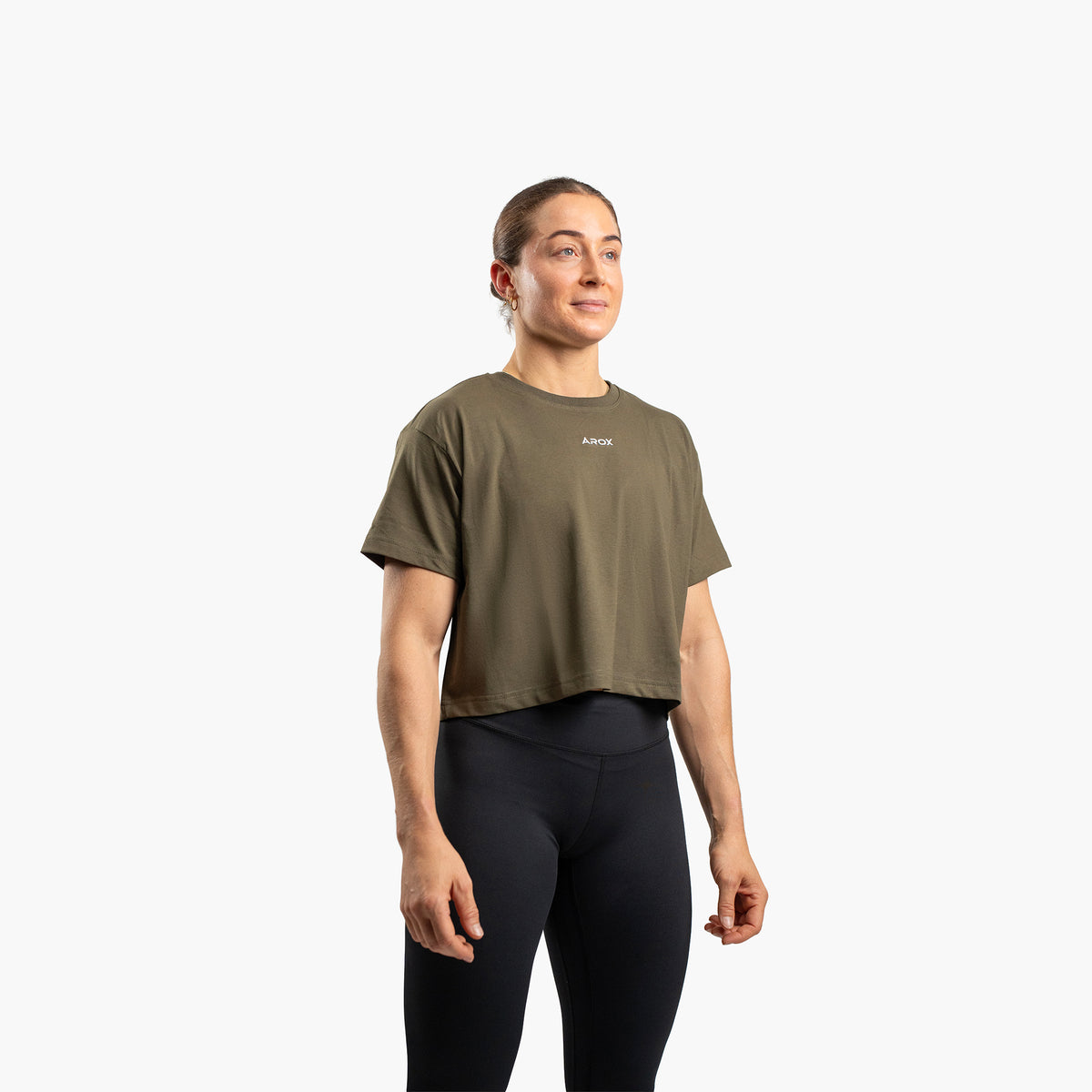 SportsTech kvinde box crop t-shirt (Ranger green)
