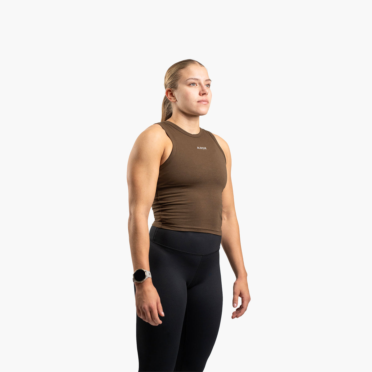 SportsTech kvinde top (Dark brown)