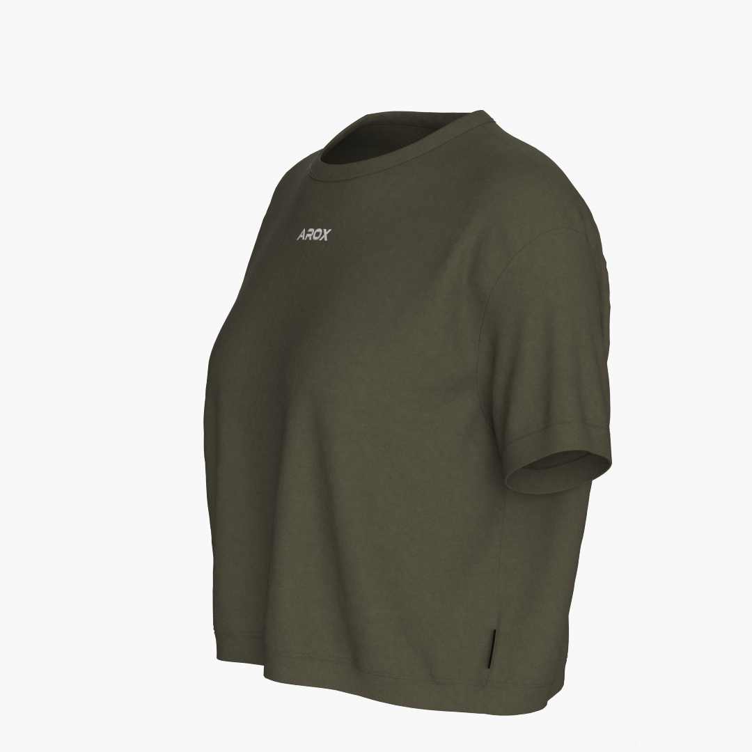 SportsTech kvinde box crop t-shirt (Ranger green)