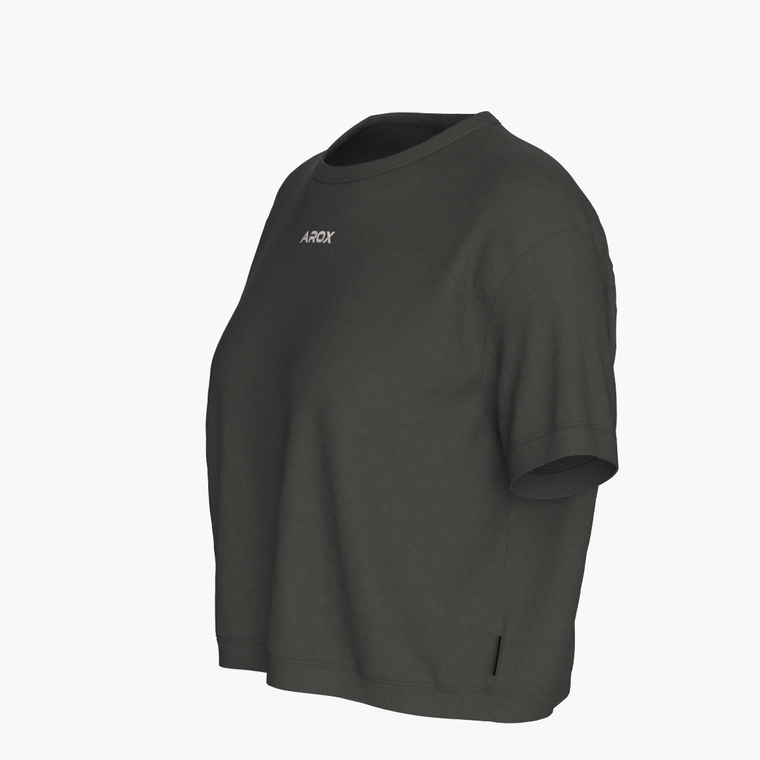 SportsTech kvinde box crop t-shirt (Dark grey)