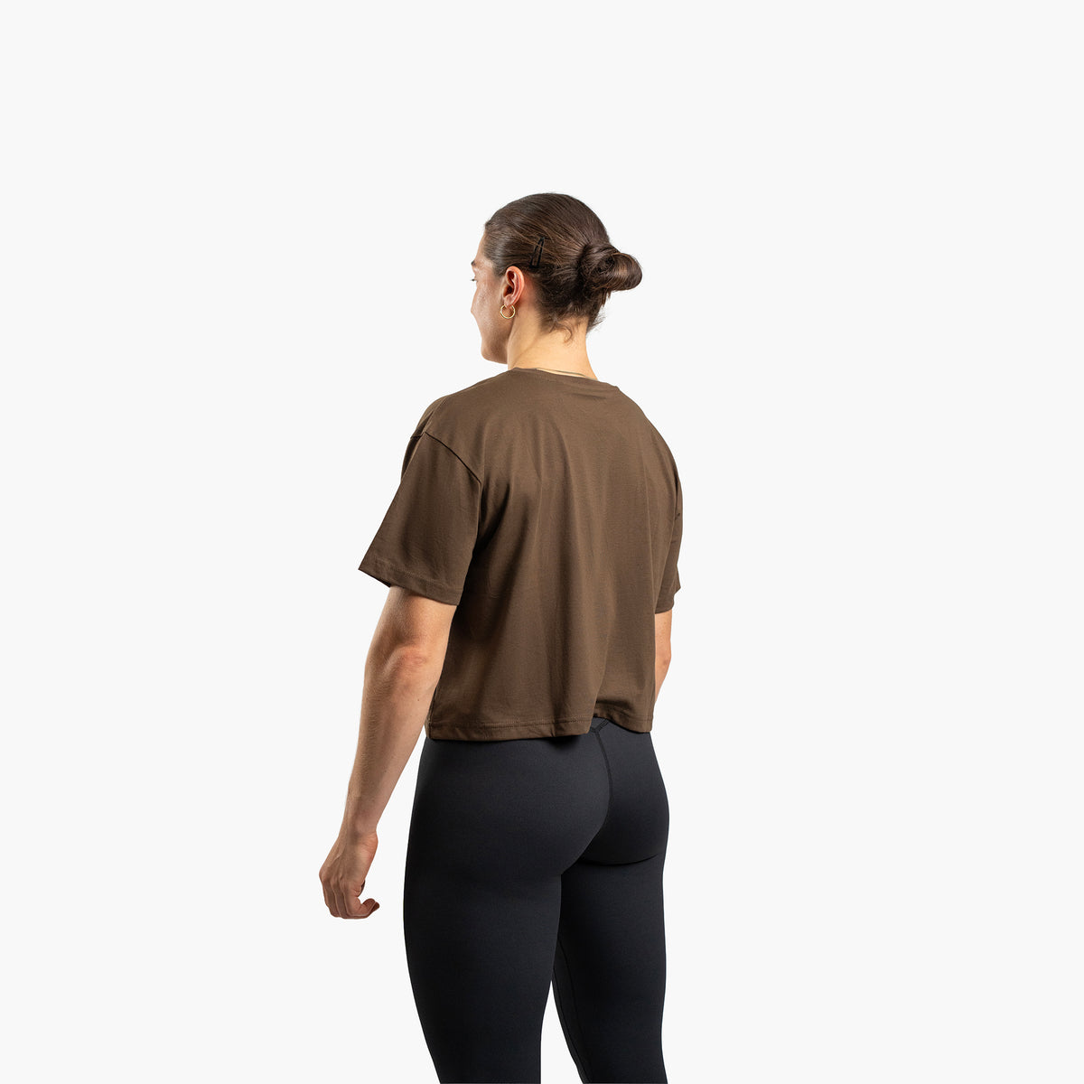 SportsTech kvinde box crop t-shirt (Dark brown)